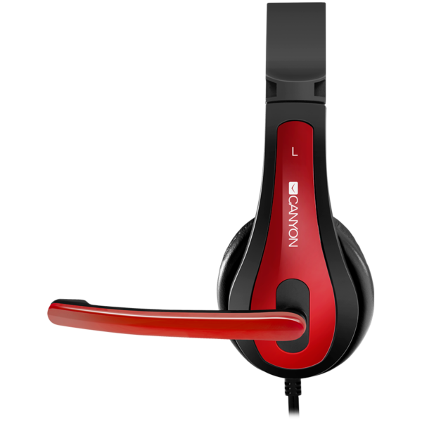 CANYON PC headset HSC-1 PC Mic Flat 2m Black Red - Image 4