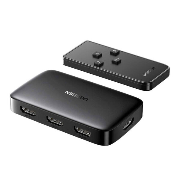 SWITCH video Ugreen, "CM332" 4K la 30Hz 3 x HDMI switch and HDMI splitter ,negru,"80125" (timbru verde 0.8 lei)- 6957303881253