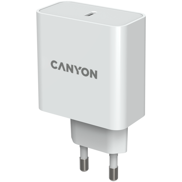 CANYON síťová nabíječka CH-65 (65W) PD, vstup 100-240V, výstup USB-C1/C2 5-20V, power delivery - Image 4