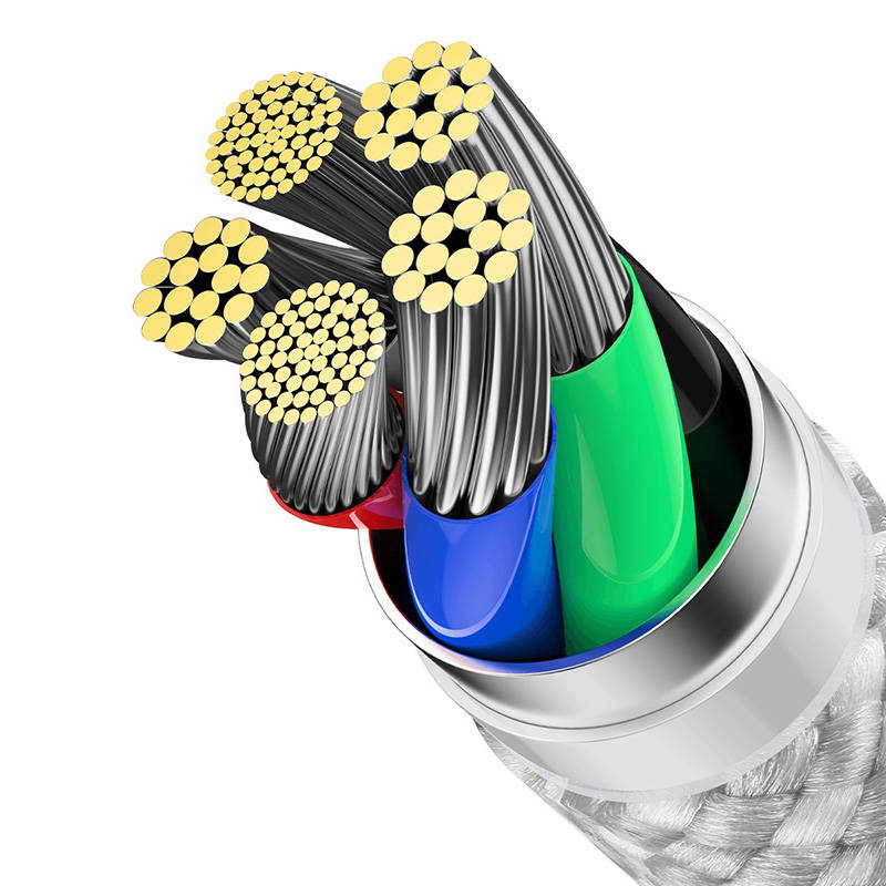 CABLU alimentare si date Baseus Dynamic, Fast Charging Data Cable pt. smartphone, USB Type-C la Lightning Iphone PD 20W, braided, 2m, alb "CALD000102" (timbru verde 0.18 lei) - 6932172601935 - Image 5