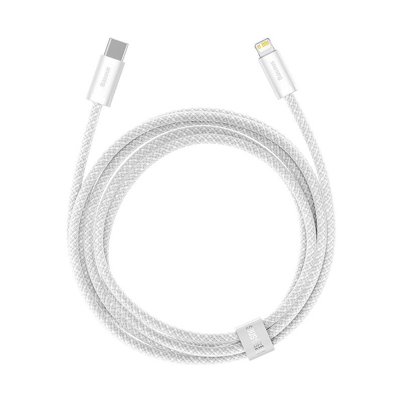 CABLU alimentare si date Baseus Dynamic, Fast Charging Data Cable pt. smartphone, USB Type-C la Lightning Iphone PD 20W, braided, 2m, alb "CALD000102" (timbru verde 0.18 lei) - 6932172601935 - Image 2