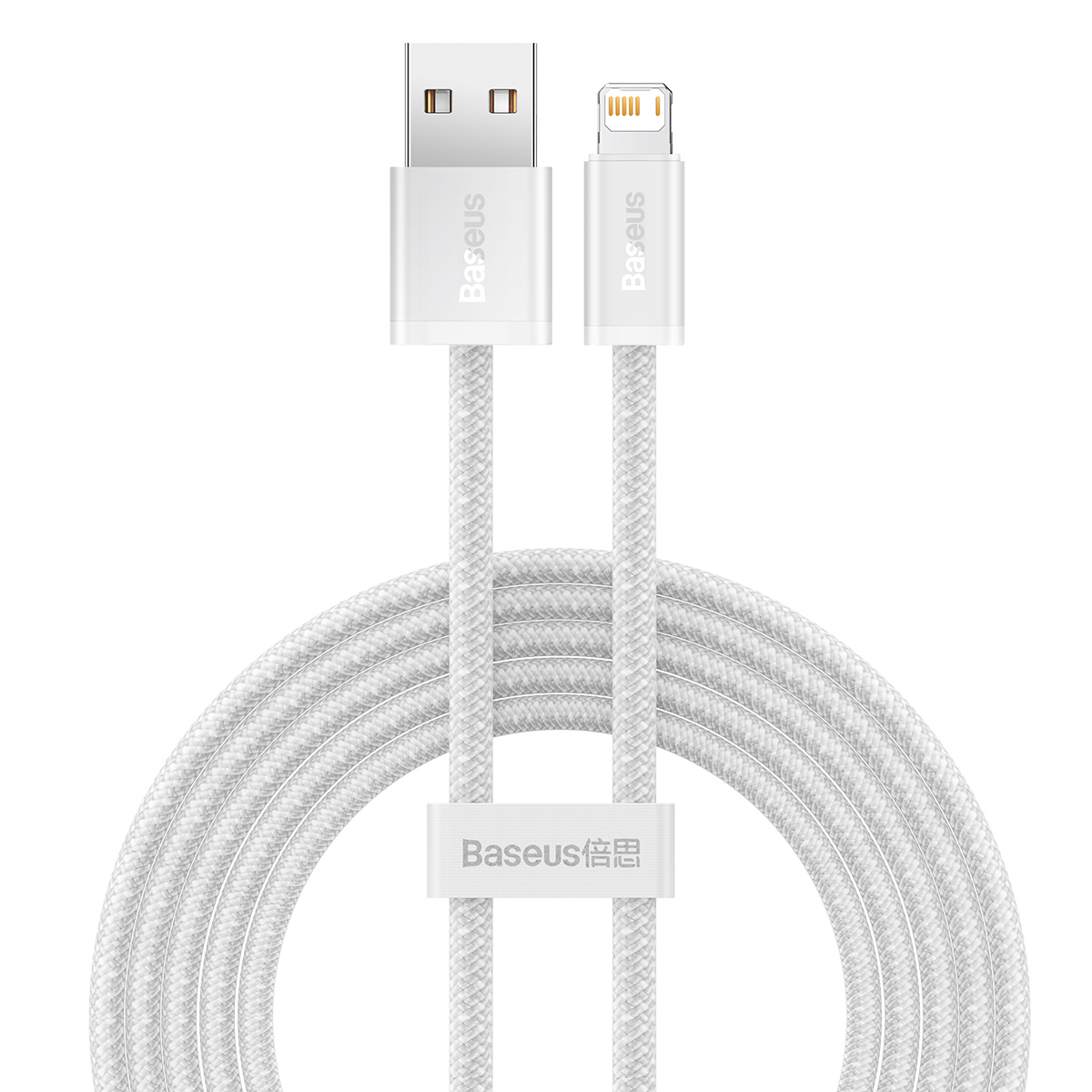 CABLU alimentare si date Baseus Dynamic Series, Fast Charging Data Cable pt. smartphone, USB la Lightning Iphone 2.4A, 1m, braided, alb "CALD000402" (timbru verde 0.18 lei) - 6932172602024