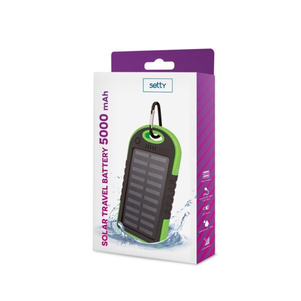 Setty Solar Power Bank 5000mAh Universal Charger for devices + Micro USB Cable