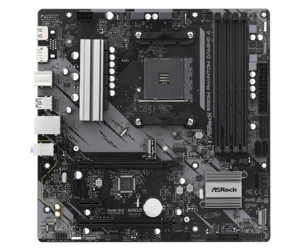 ASROCK Main Board Desktop B550M PHANTOM GAMING 4 (AM4, B550, 4xDDR4, 1xPCIe 4.0 x16, 1xPCI 3.0x16, 1xPCIe 3.0x1, 4xSATA, 1xM.2 PCIe Gen4x4, 1xM.2, 8xUSB3.2 Gen1, 6xUSB2.0, HDMI, DP, GLAN, mATX, Retail) - Image 2