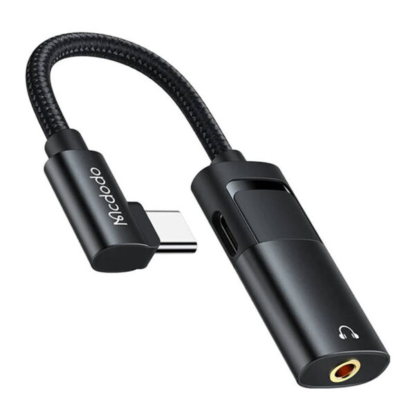 USB-C to AUX mini jack 3.5mm + USB-C adapter, Mcdodo CA-1880 (black)