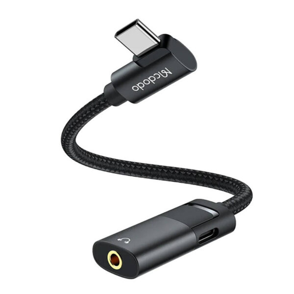 USB-C to AUX mini jack 3.5mm + USB-C adapter, Mcdodo CA-1880 (black) - Image 2