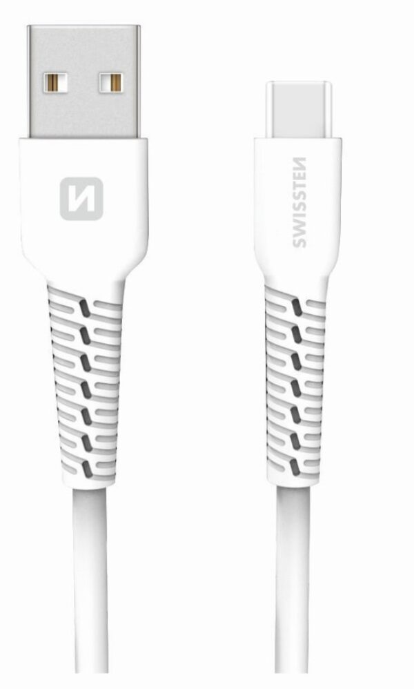 Swissten TPU nabíjecí kabel USB / USB-C 1,0 M BÍLÝ