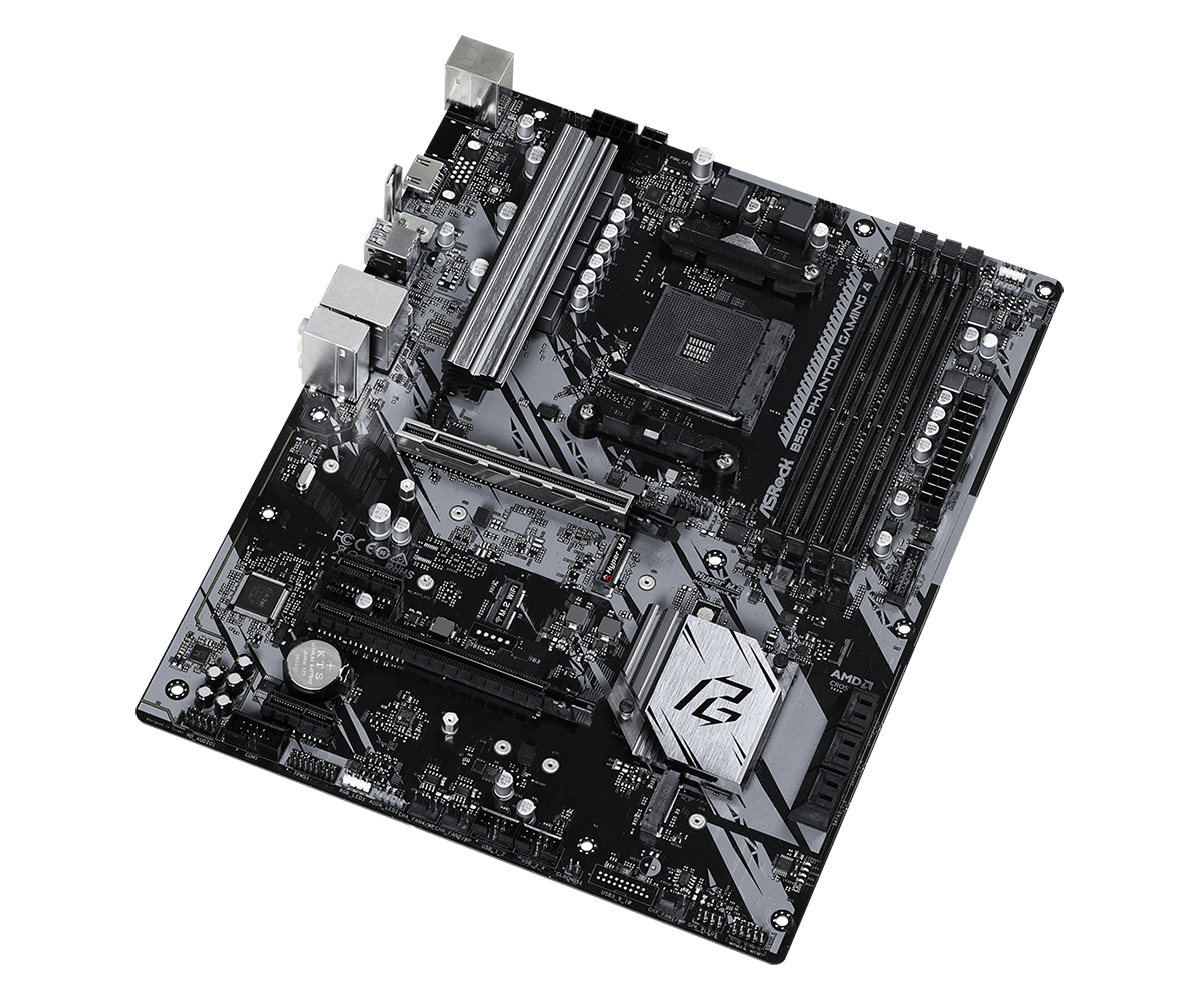 Mainboard|ASROCK|AMD B550|SAM4|ATX|2xPCI-Express 3.0 1x|1xPCI-Express 3.0 4x|2xM.2|1xPCI-Express 4.0 16x|Memory DDR4|Memory slots 4|1xHDMI|2xAudio-In|1xAudio-Out|6xUSB 3.2|1xPS/2|1xRJ45|B550PHANTOMGAMING4 - Image 4