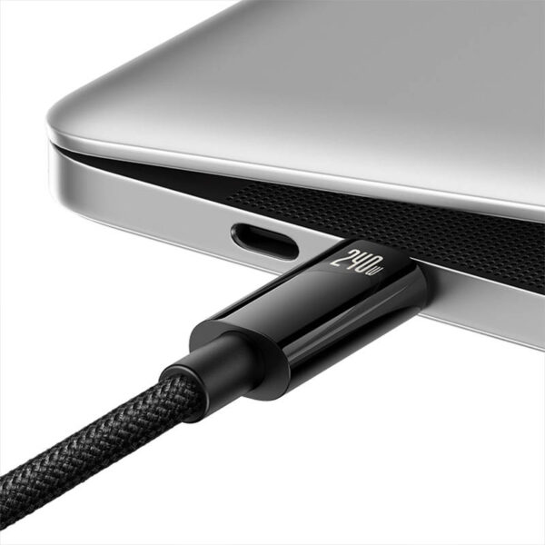 USB-C to USB-C cable Baseus Tungsten Gold 240W 1m (black) - Image 2