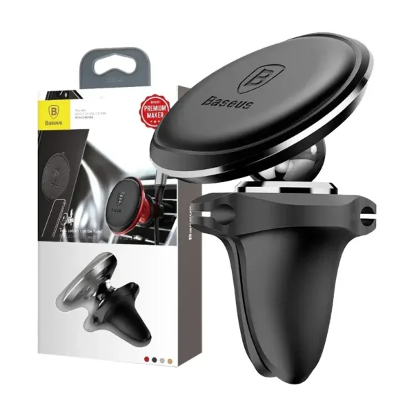 SUPORT AUTO Baseus OS pt. SmartPhone, fixare grilaj ventilatie, magnetic, 2 x clips cablu, negru "SUGX020001" - 6932172627003 - Image 6