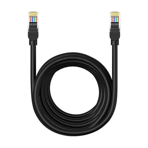 PATCH CORD UTP Baseus Cat5, fire din cupru, round cable, viteza maxima 1 Gbps, PVC, 8m, negru "B00133206111-06" (timbru verde 0.08 lei) - 6932172637002 - Image 6