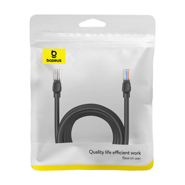 PATCH CORD UTP Baseus Cat5, fire din cupru, round cable, viteza maxima 1 Gbps, PVC, 8m, negru "B00133206111-06" (timbru verde 0.08 lei) - 6932172637002 - Image 4