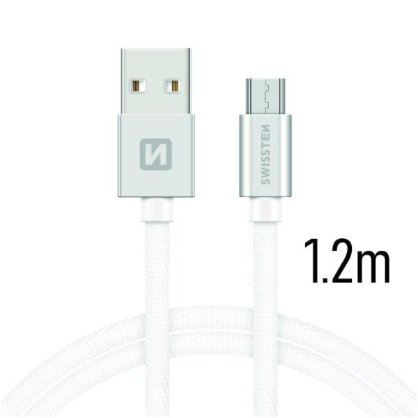 Swissten Textile Universal Micro USB Data and Charging Cable 1.2m - Image 3