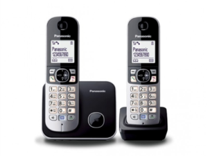 Telefon DECT twin, negru, KX-TG6812FXB, Panasonic, "KX-TG6812FXB" (timbru verde 0.8 lei)
