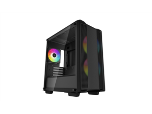 DeepCool CC360 ARGB, Mid Tower, Mini-ITX/Micro-ATX, 1xUSB3.0, 1xUSB2.0, 1xAudio, 3x120mm Pre-Installed ARGB Fans, Tempered Glass, Mesh Panel, Black, R-CC360-BKAPM3-G-1