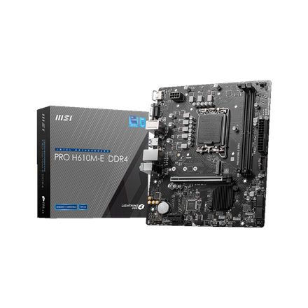 Mainboard|MSI|Intel H610|LGA1700|MicroATX|Memory DDR4|Memory slots 2|1xPCI-Express 1x|1xPCI-Express 16x|1xM.2|1x15pin D-sub|1xHDMI|4xUSB 2.0|2xUSB 3.2|1xPS/2|1xRJ45|3xAudio port|PROH610M-EDDR4
