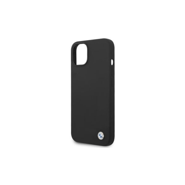 BMW Liquid Silicone Case Metal Logo for iPhone 14 Plus (Black) - Image 2