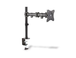 Stojak biurkowy pojedycz z zaciskiem, 1xLCD, max. 27'', max. 8kg, uchylno-obrotowy 360 (PIVOT)