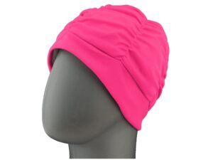Ladies fabric swimcap with plastic lining and soft headband 3403 43 pink