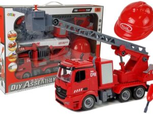 DIY Firetruck 2in1 Kit Removable Lifts Screwdriver Sound Light Effects Helmet