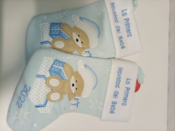 Ecost Heart's Sign Babys First Christmas Stockings Blue - Spanish - Image 6