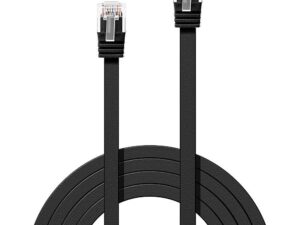 Lindy U/UTP Flat PatchCord Cat6. CU. Black. 0.3m