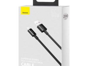 CABLU alimentare si date Baseus Superior, Fast Charging Data Cable pt. smartphone, USB la USB Type-C 66W, 2m, negru "CATYS-A01" (timbru verde 0.08 lei) - 6953156205512