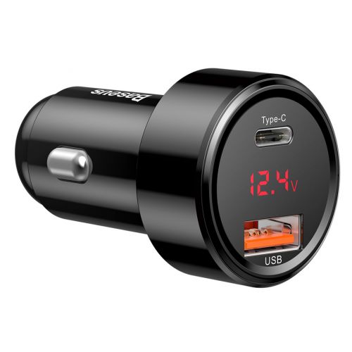 INCARCATOR AUTO Baseus Magic Series PPS,1xUSB Output 4.5V/5A,1 x USB Type-C Output 5V/3A,total output 45W,6A,pt. bricheta auto,afisaj digital,negru"CCMLC20C-01" (timbru verde 0.18 lei)-6953156293182