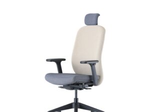 Up Up Athene ergonomic office chair Black, Grey + Ivory fabric