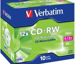 Matricas CD-RW SERL Verbatim 700MB 10x-12x 10 Pack Jewel