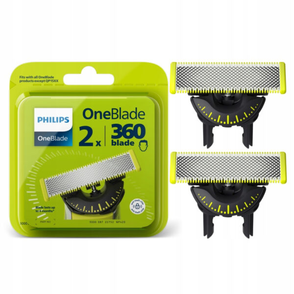 Philips | OneBlade Replacement blade, 2 pcs | QP420/50 | Black/Green