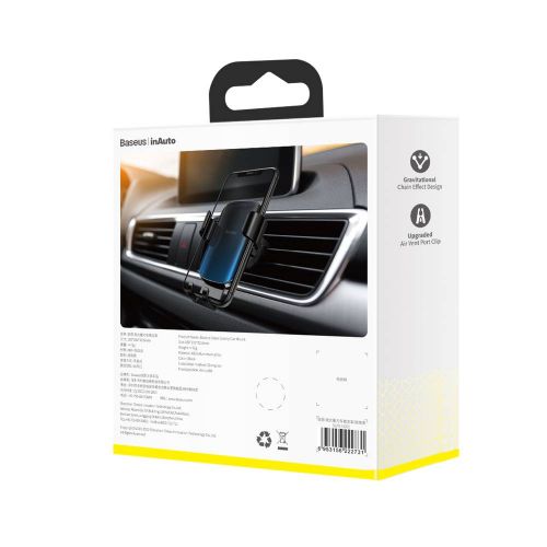 SUPORT AUTO Baseus Glaze Gravity pt. SmartPhone, fixare grila ventilatie, negru "SUYL-LG01" - 6953156222731 - Image 13