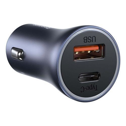 INCARCATOR auto Baseus Golden Contactor,1xUSB Output 5V/3A si 1xUSB Type-C Output 5V/3A,40W,cablu 5A USB la USB Type-C de 1m,pt. bricheta auto,gri "TZCCJD-0G" (timbru verde 0.8 lei)-6953156201958 - Image 7