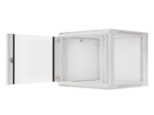 Szafa instalacyjna wisząca 19'' 9U 600X600mm szara (drzwi        szklane) - Image 3