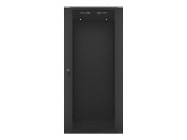 Szafa instalacyjna wisząca 19'' 27U 600X600mm czarna (drzwi      szklane) - Image 2