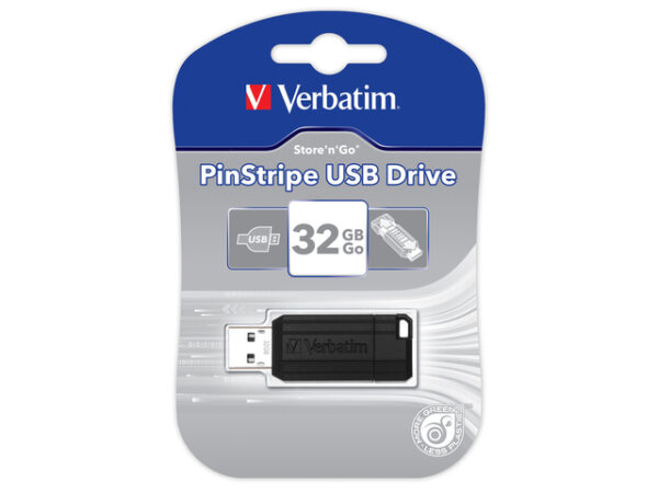 MEMORIE USB VERBATIM PINSTRIPE 32GB, USB 2.0, NEGRU "49064" (TIMBRU VERDE 0.03 LEI) - Image 5