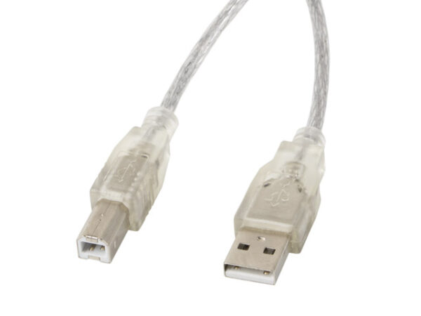 Lanberg CA-USBA-12CC-0018-TR USB cable USB 2.0 1.8 m USB B Transparent