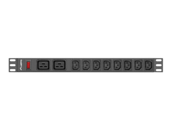 Listwa zasilająca Rack PDU 19 cali 1U 16A 2X C19 8X IEC C13 czarny C20 - Image 3