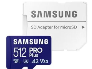 Samsung | PRO Plus microSD Card with Adapter | 512 GB | MicroSDXC | Flash memory class U3, V30, A2