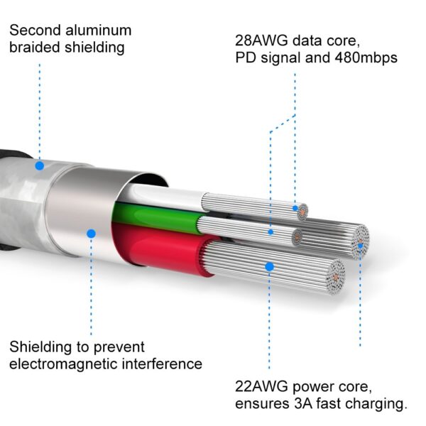 Swissten Datový Kabel Textile Usb / Lightning 0,2 M Stříbrný - Image 2