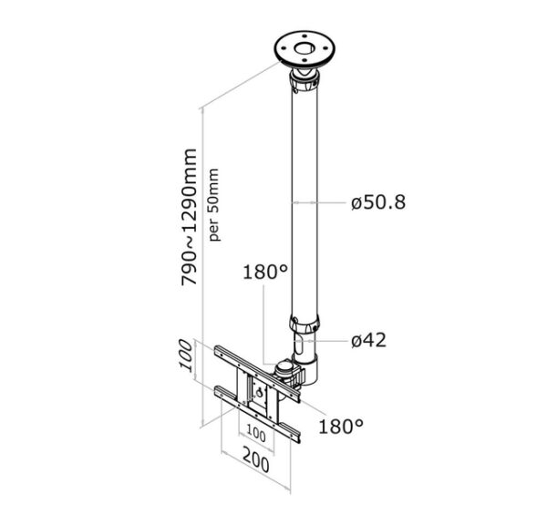 Neomounts FPMA-C100 bracket - full-motion - for LCD display - black - Image 3