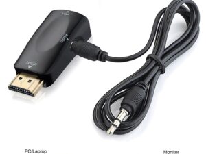 RoGer HDMI to VGA (+Audio) Converter black