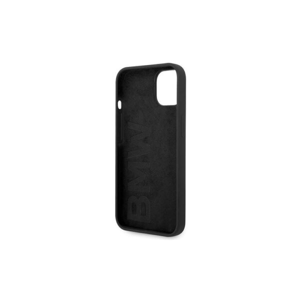 BMW Liquid Silicone Case Metal Logo for iPhone 14 Plus (Black)