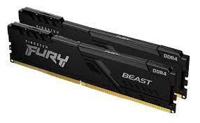 Kingston FURY Beast - DDR4 - sada - 16 GB: 2 x 8 GB - DIMM 288-pin - 3200 MHz / PC4-25600 - CL16 - 1.35 V - bez vyrovn�vac� pam�ti - bez ECC - �ern�