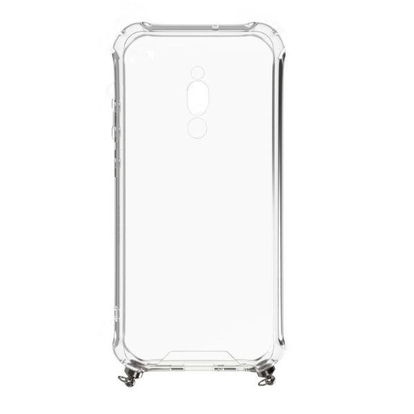 Xiaomi Redmi 8 Silicone TPU Transparent with Necklace Strap Silver - Image 3