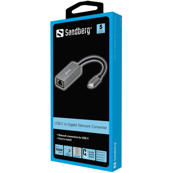 Adapter Sandberg USB-C - RJ45 (F) Gigabit - Image 2