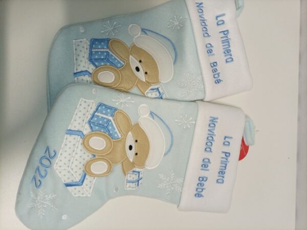 Ecost Heart's Sign Babys First Christmas Stockings Blue - Spanish - Image 5