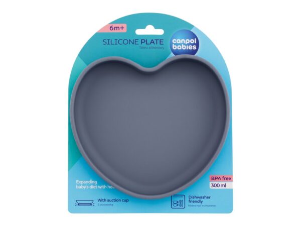 CANPOL BABIES Silicone suction plate HEART, 6m+, 80/309_blu