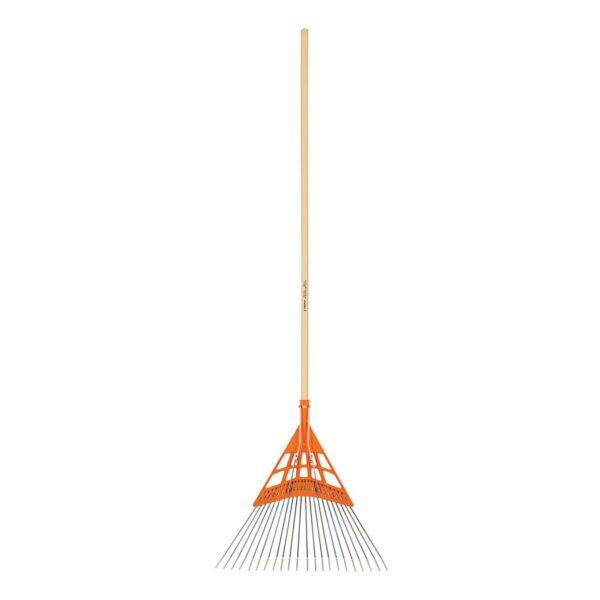 Leaf rake with 22 straight steel tines and wooden hanle Truper®