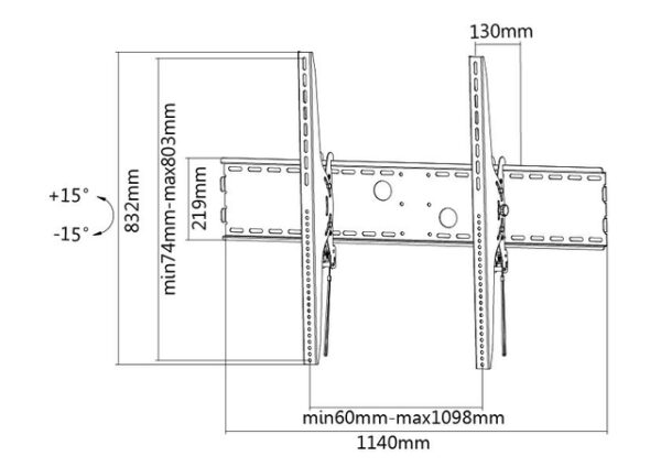 Neomounts LFD-W2000 - Dr��k - sklopn� - pro Displej LCD - �ern� - velikost obrazovky: 60"-100" - mont� na st�nu - Image 3